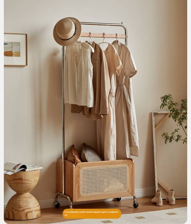 Rubberwood, Oak Solid Wood Rattan Woven Hanger