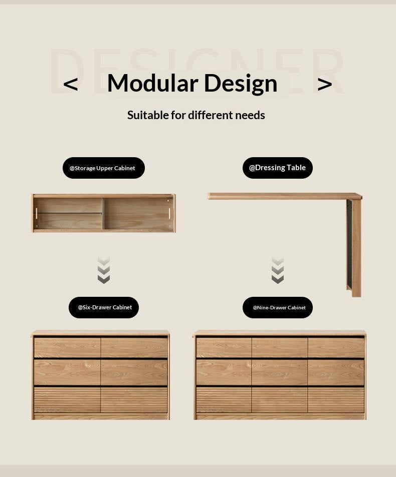 Ash Solid Wood Modern Minimalist Vanity Table