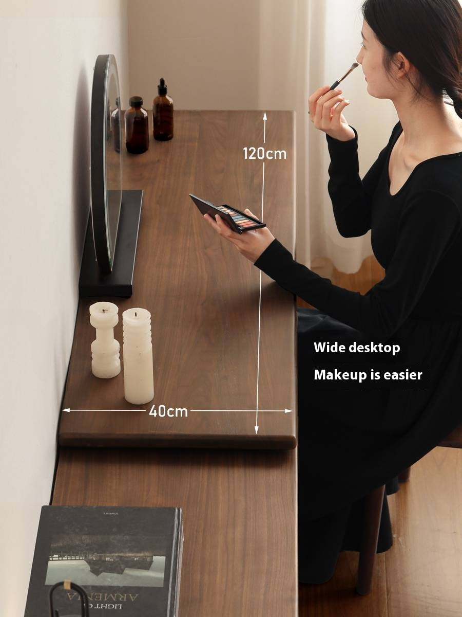 Black Walnut, Sandalwood Solid Wood Light Luxury Vanity Table.