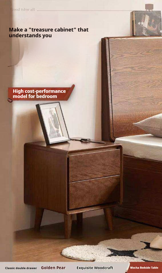 Solid Longan Hardwood Minimalist Style Nightstand