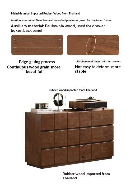 Solid RubberWood Grid Panel Dresser