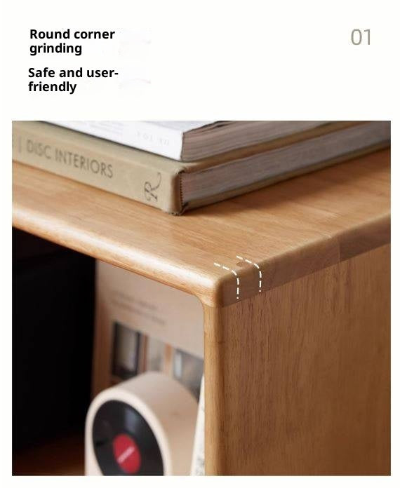 Solid Rubberwood Floor Standing Bookcase