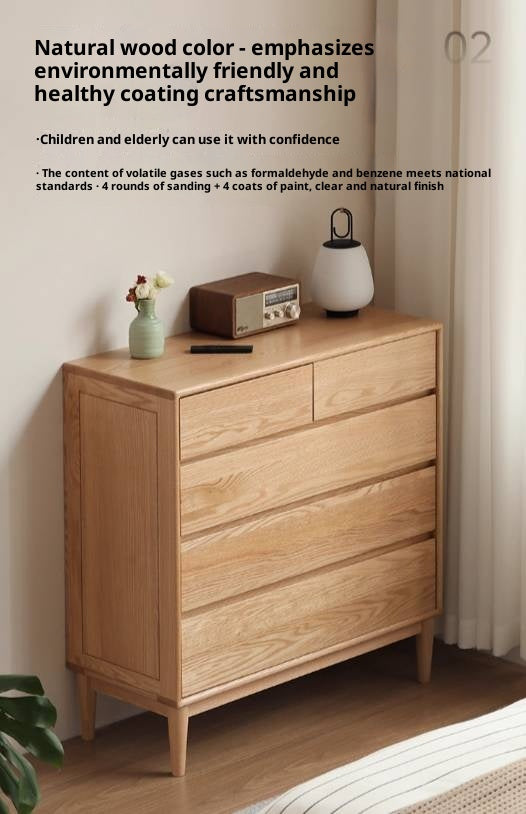 Oak Solid Wood Five-Drawer Chest