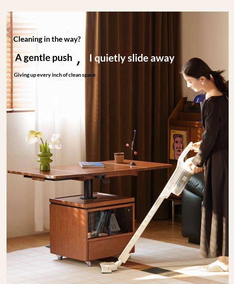 Tulipwood Solid Wood Lifting Coffee Table with Folding Square Top