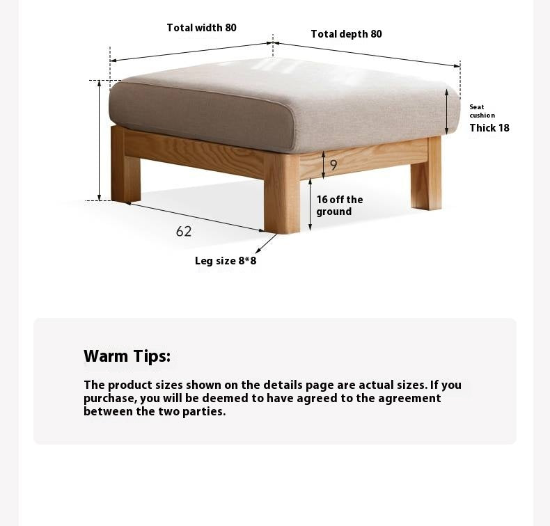 Oak, Ash, Poplar, Black Walnut Solid Wood Footstool Small Fabric Stool For Home