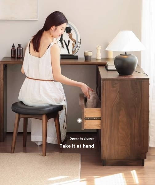 Black Walnut, Sandalwood Solid Wood Light Luxury Vanity Table.