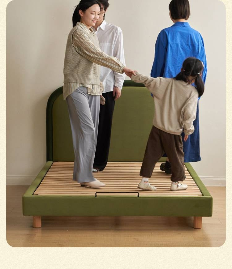 Fabric Children's Bed High Head Soft Bed