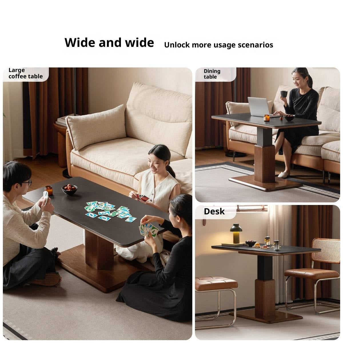 Oak Solid Wood Lifting Coffee Table