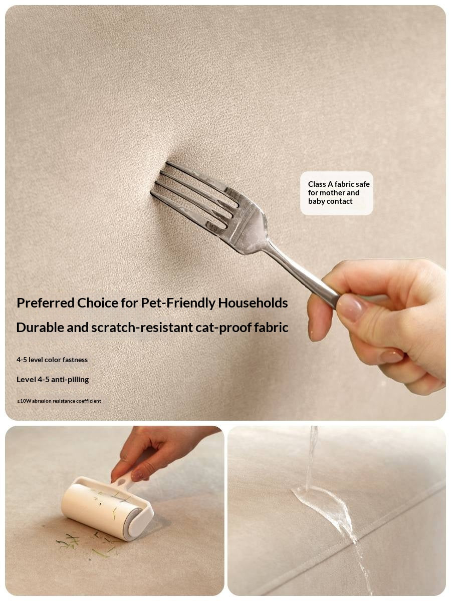 High-Back Modern Fabric Sofa with Scratch-Resistant Upholstery