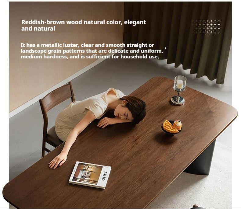 Solid Longan Hardwood Dining Table Italian Light Luxury