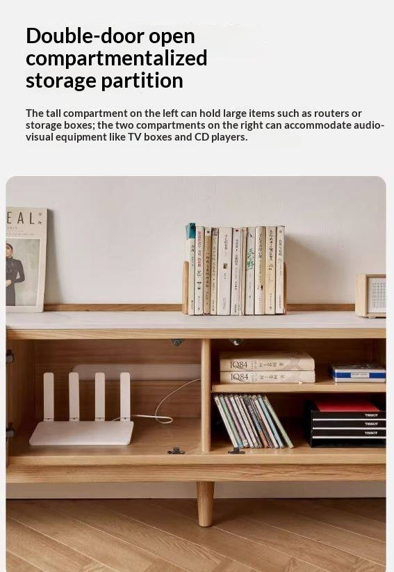 Ash Solid Wood TV Stand Rock Slab.