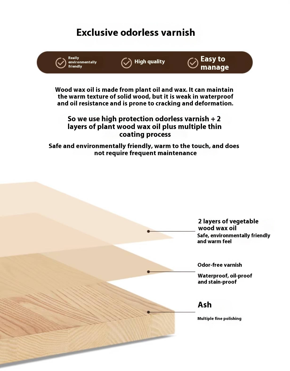 Ash, Red Oak Solid Wood Modern Style Makeup Chair