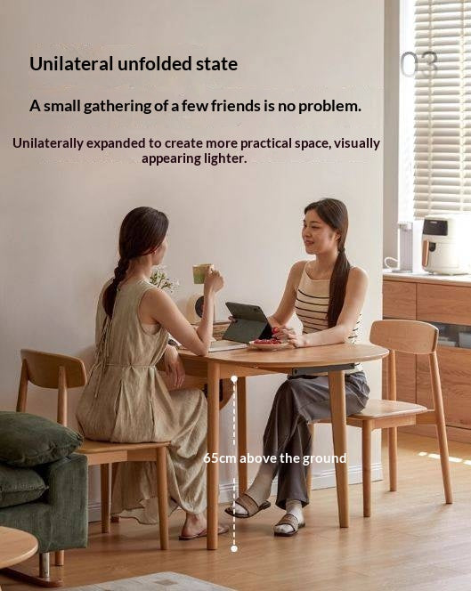 Beech Solid Wood Folding Dining Table