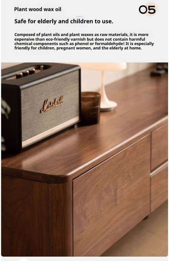 Black Walnut, Solid Sandalwood TV Cabinet Modern Simple.