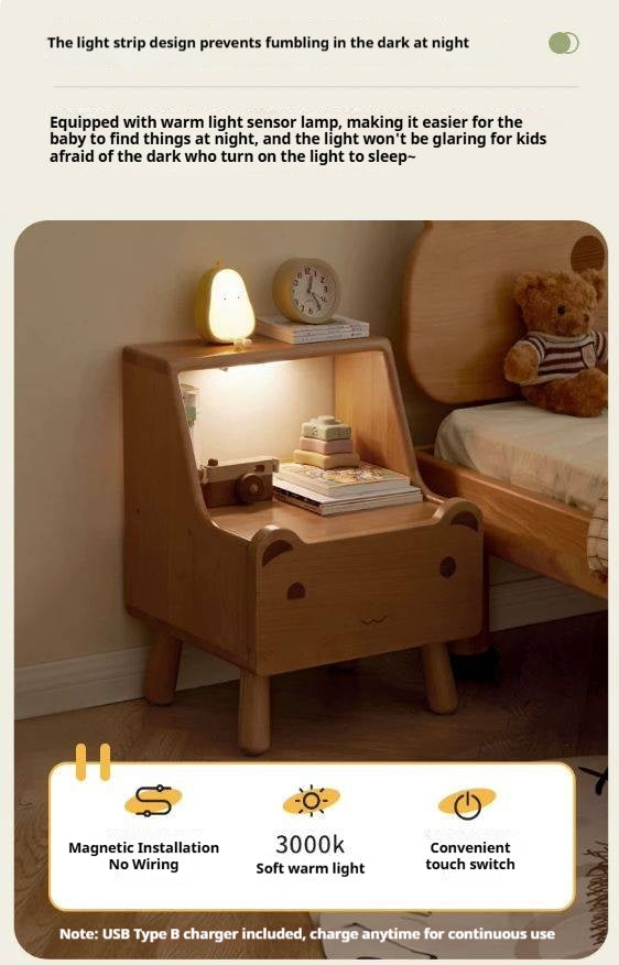 Beech Solid Wood Kids Nightstand