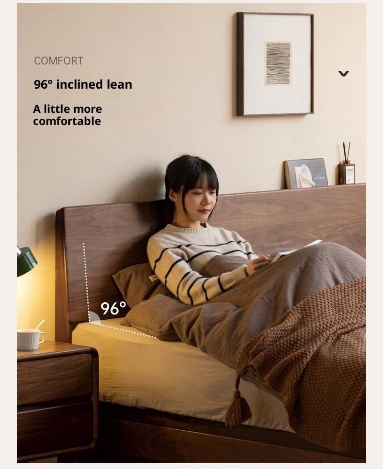 Black Walnut Solid Wood Box Bed Simple Modern Nordic Style