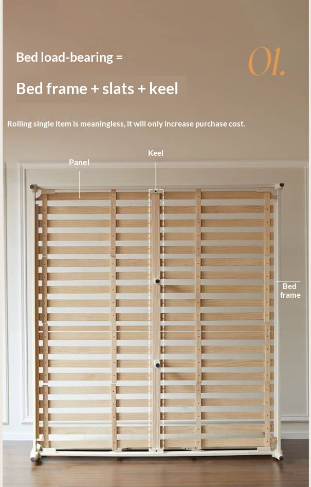 Oak Solid Wood Technology Fabric Soft Bed