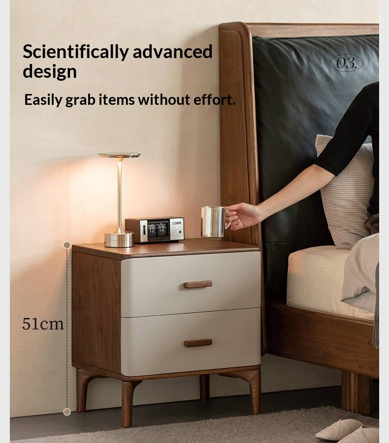 Black Walnut Solid Wood Italian Light Luxury Nightstand