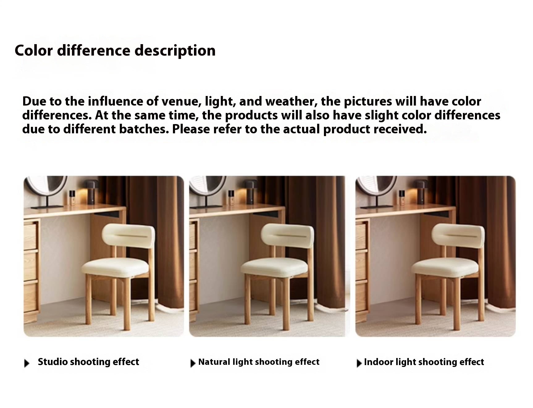 Ash, Red Oak Solid Wood Modern Style Makeup Chair