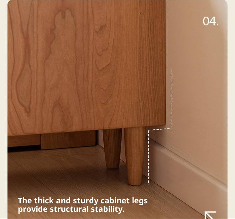 Cherry Solid Wood Modern Nightstand.