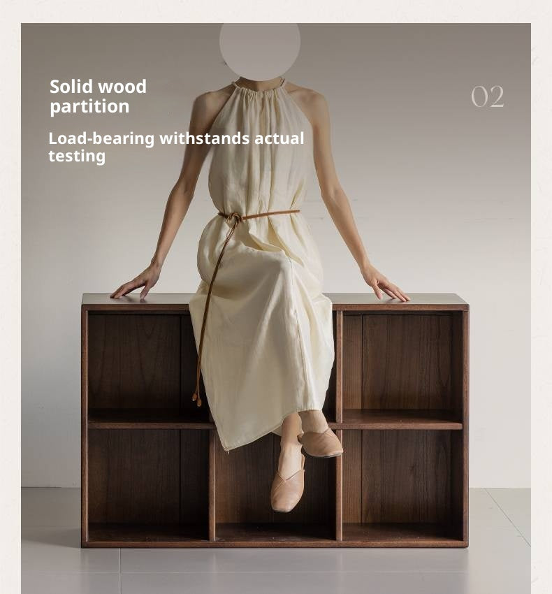 Sandalwood Solid Wood Light Luxury Style Bookshelf