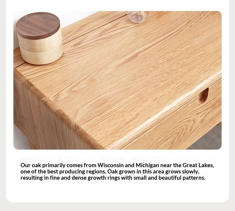 Oak Solid Wood with Upholstered Headboard Luminous Box Bed Cream Style