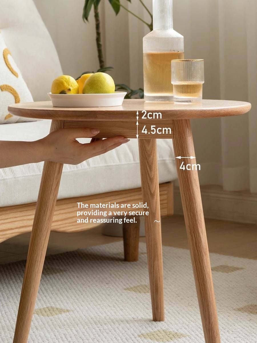 Oak, Solid RubberWood Nordic Style Side Table