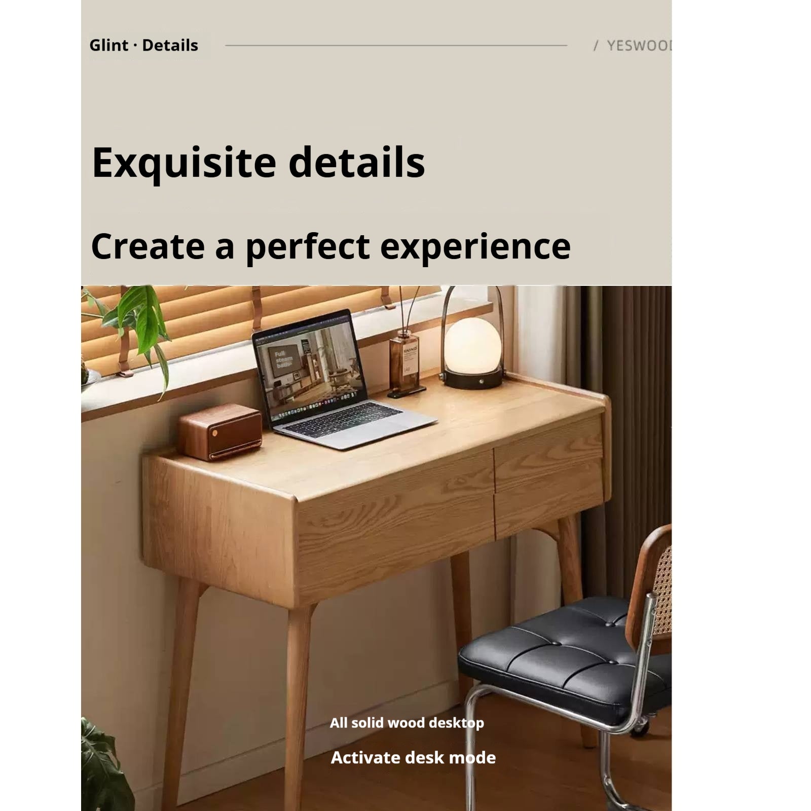 Ash Solid Wood Modern Dressing Table