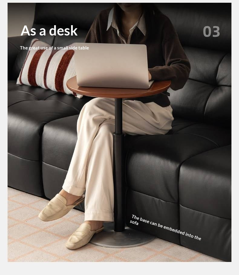 Poplar Solid Wood Vintage Style Adjustable Side Table