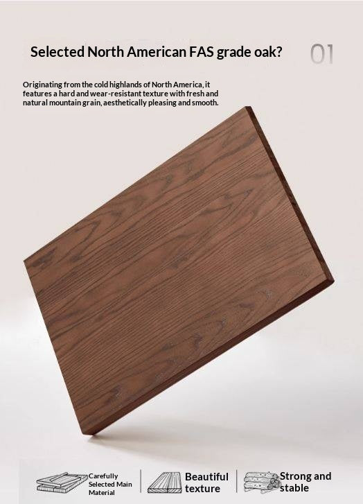 Oak Solid Wood Restaurant Light Luxury Style Rock Slab Long Table