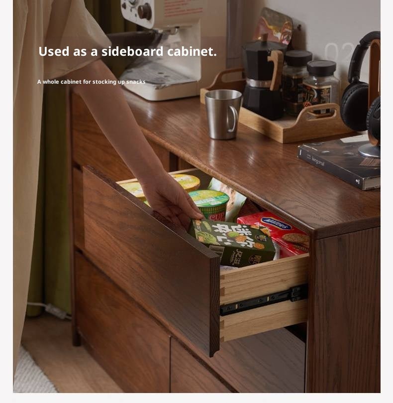 Oak Solid Wood Modern Drawer Cabinet
