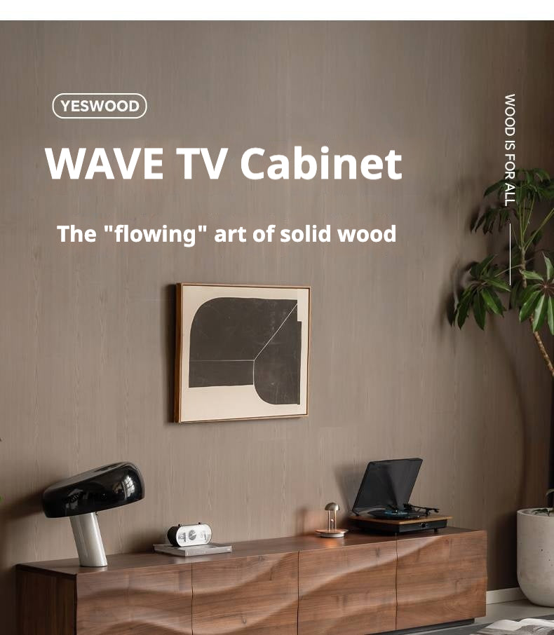 Solid Sandalwood, Black Walnut Solid Wood TV Cabinet Italian Light Luxury
