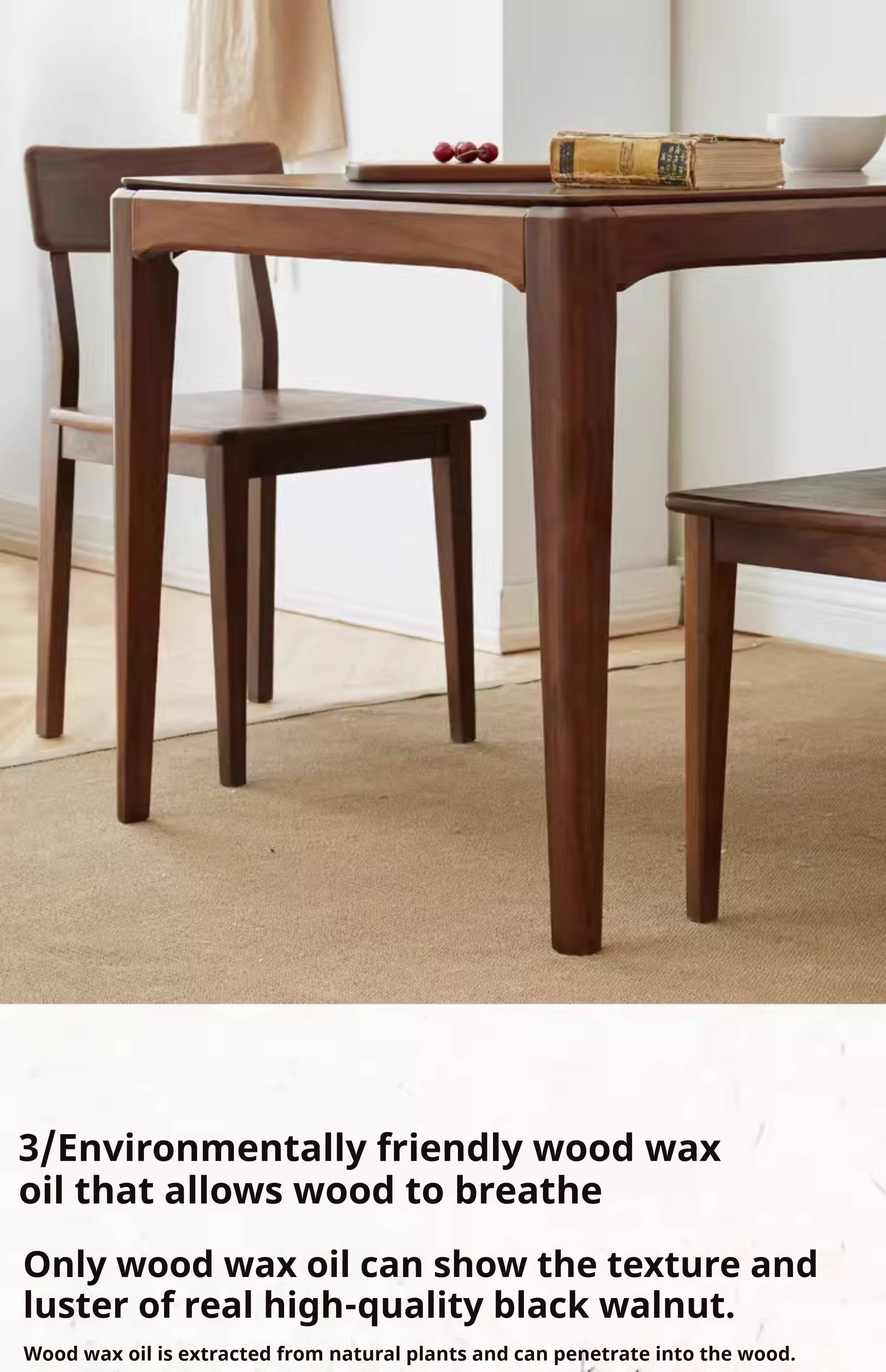 Black Walnut, Ash Solid Wood Modern Light Luxury Nordic Dining Table