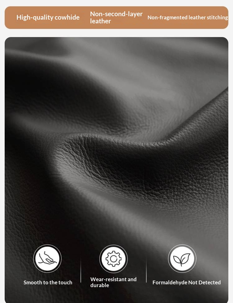 Oak Solid Wood Genuine Leather Upholstered Box Bed Retro Black Floating Bed