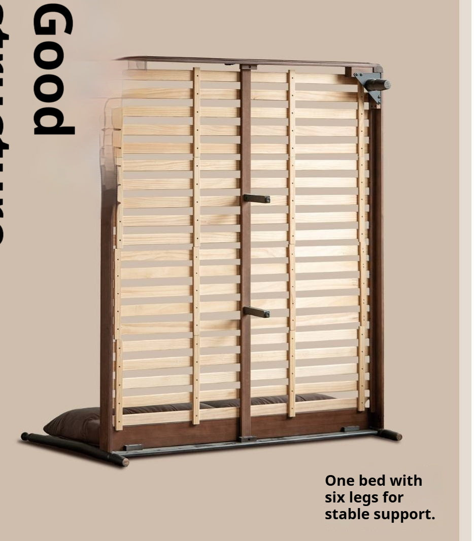 Black Walnut Solid Wood Leather Four Poster Bed with Tufted Headboard