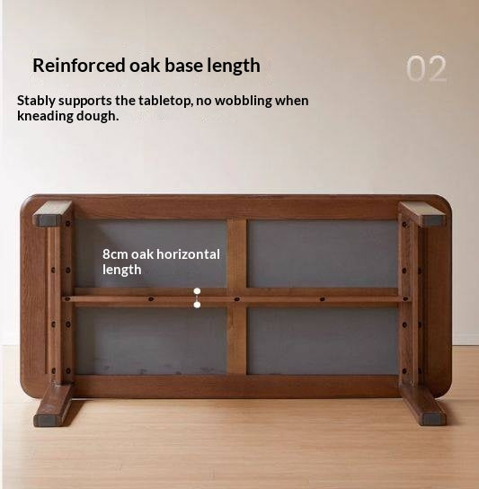 Oak Solid Wood Restaurant Light Luxury Style Rock Slab Long Table