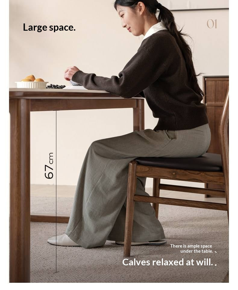 Solid Longan Hardwood Slab Dining Table with Antique-Inspired Retro Design