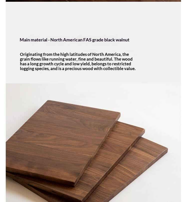 Black Walnut Solid Wood Italian Light Luxury Style Nightstand