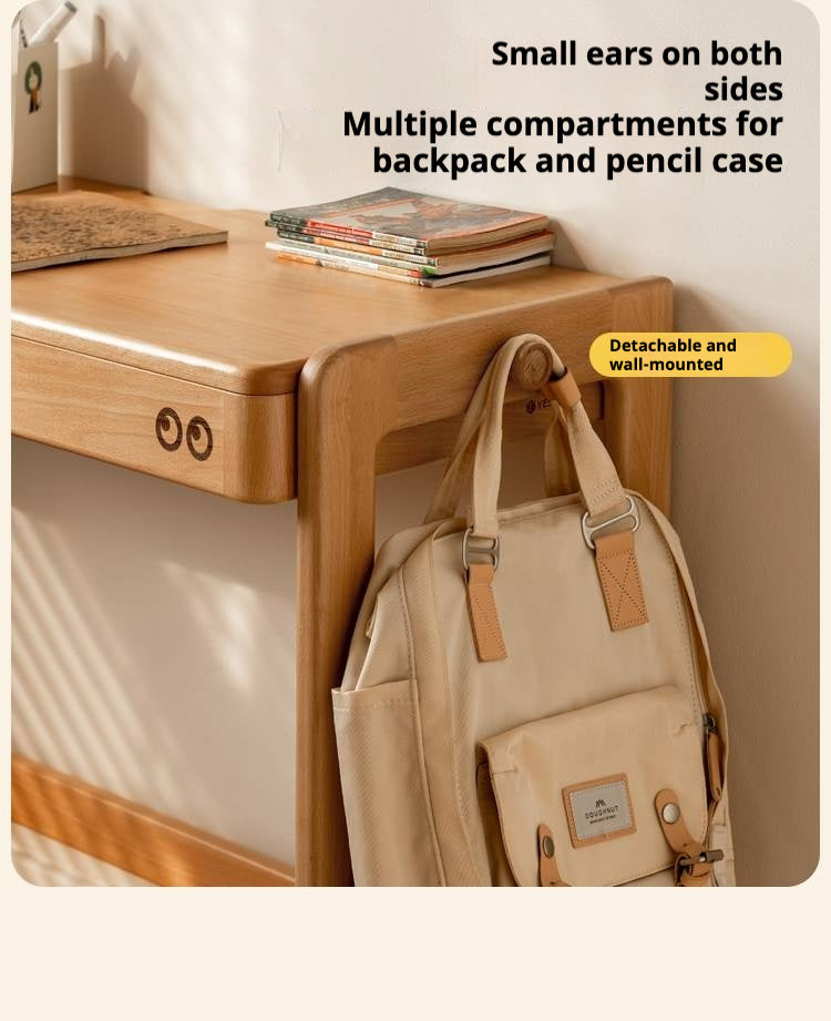 Beech Solid Wood Liftable Kids Study Desk