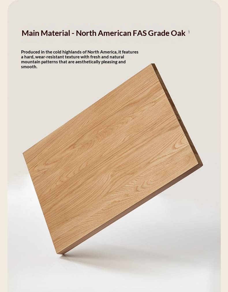 Oak Solid Wood Bed with Genuine Leather and Light Upholstery