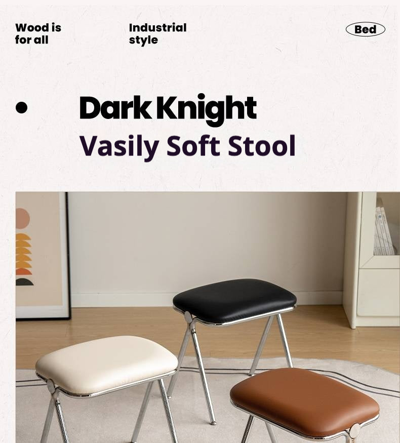 Organic leather Soft Package Makeup Stool.
