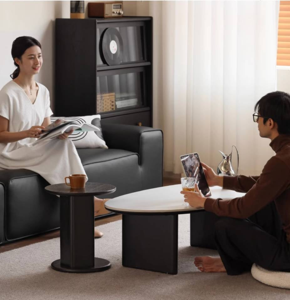 Oak, Ash Solid Wood Rock Slab Coffee Table Combination