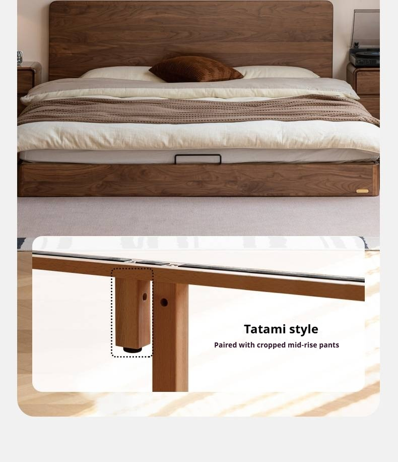 Black Walnut Solid Wood Modern Minimalist Bed