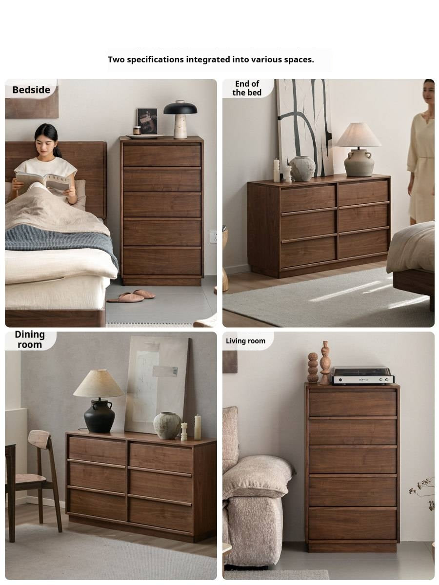 Black Walnut, Sandalwood, White Oak Solid Wood Drawer Cabinet))