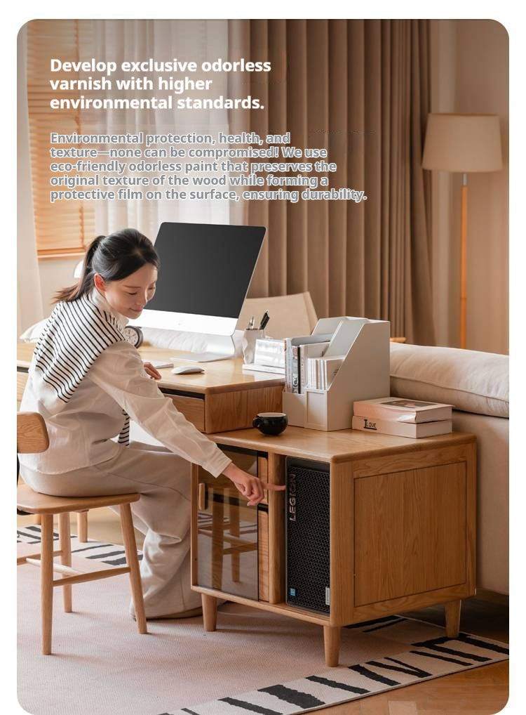 Oak Solid Wood Modern Office Desk