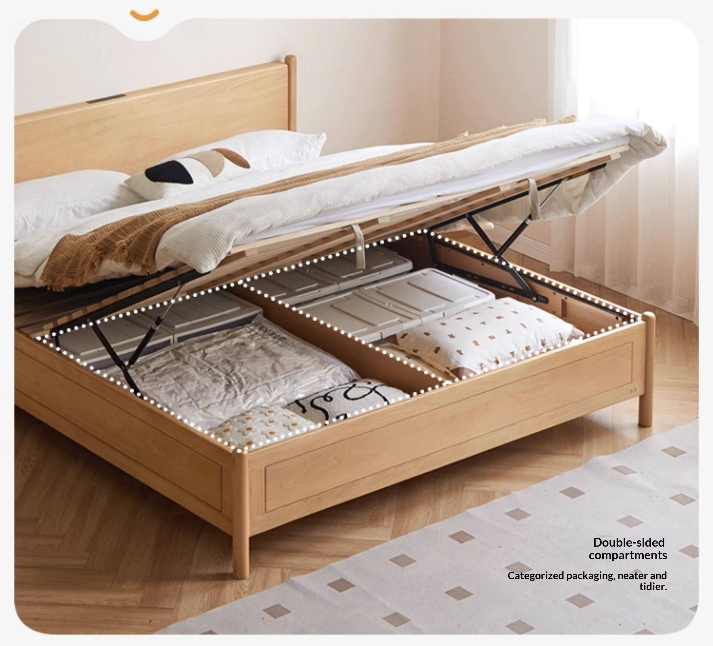 Beech Solid Wood Box Bed — Simple Design, Multi-Functional Bed
