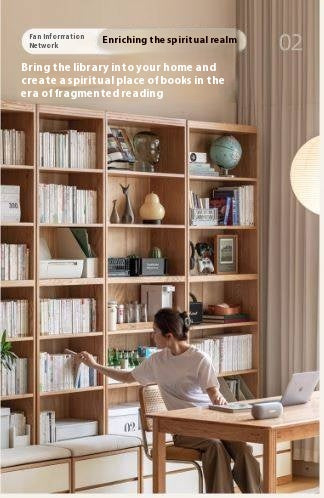 Oak Solid Wood Cream Style Study Bookcase