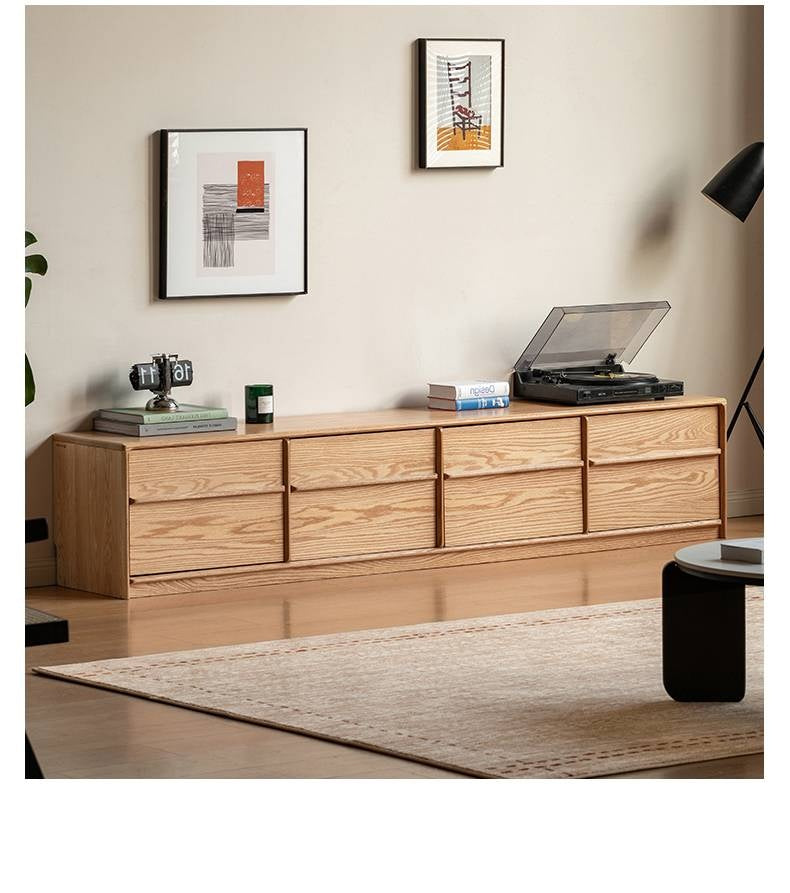 Oak, Ash Solid Wood Modern Skeleton Line TV Cabinet