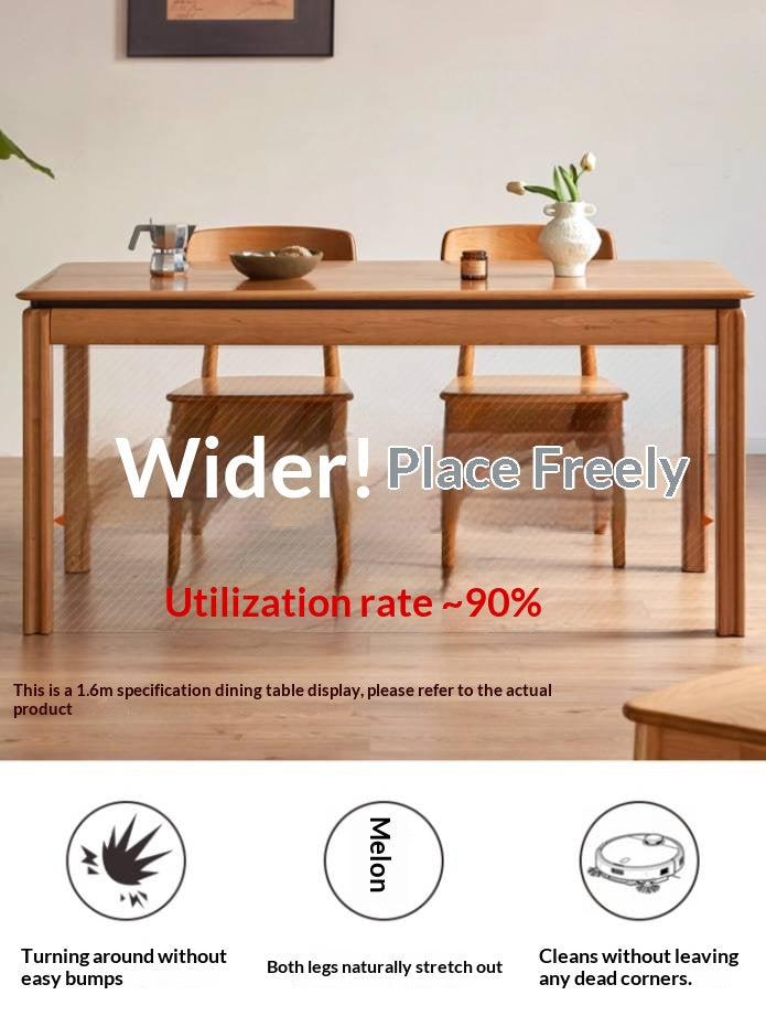 Cherry Solid Wood Vintage Style Dining Table