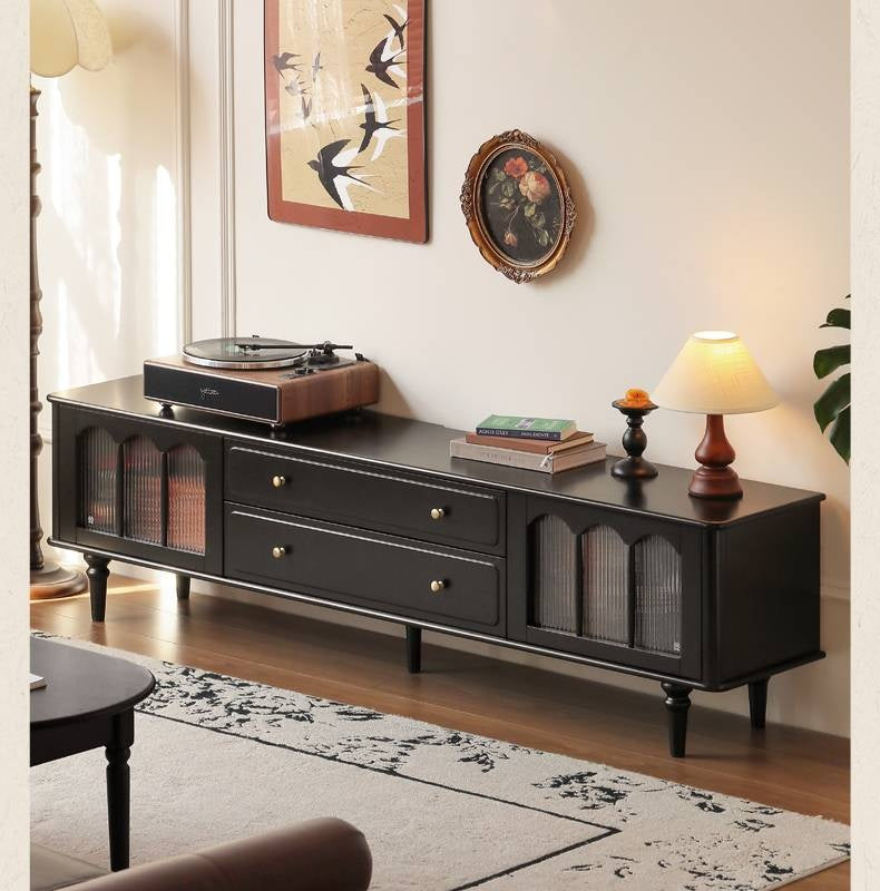 Solid RubberWood French Retro TV Stand